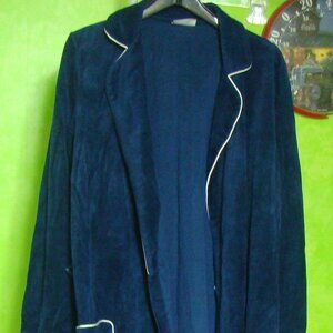 Vintage Robe One Size JcPenney Tie Waist Pockets Blue Large